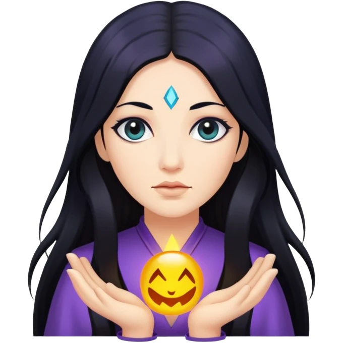 psychic with long black hair emoji