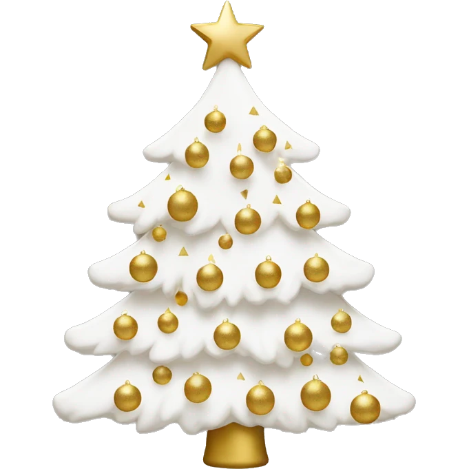 White and gold Christmas tree emoji
