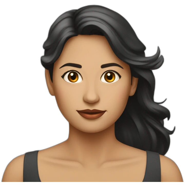 Mujer melena larga morena emoji