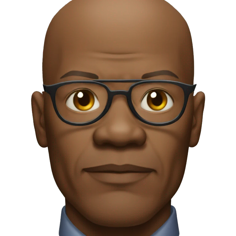 bald samuel l jackson serious wearing shirt emoji