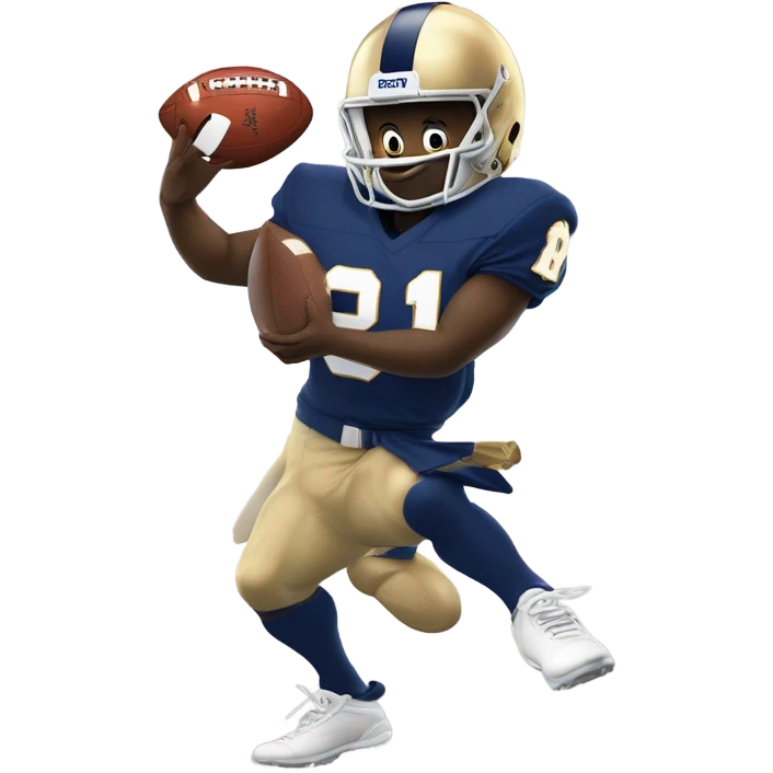 Brutus buckeye  carrying a notre dame football player  emoji