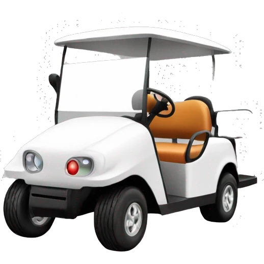 Christmas white golf cart with holiday lights strung emoji