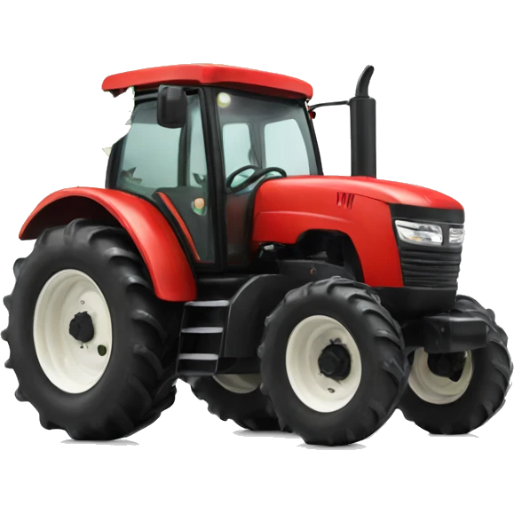 A Red tractor with a Green maple leaf emoji