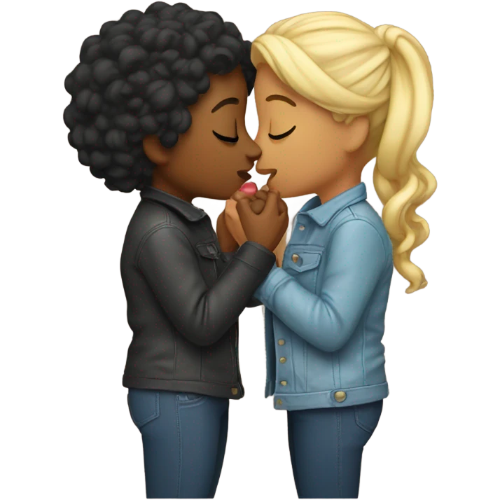 lesbians kissing emoji