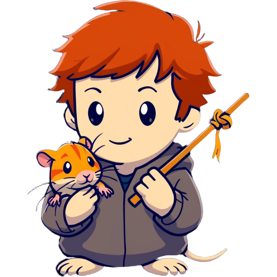 Ron Weasley with broken wand and pet rat emoji