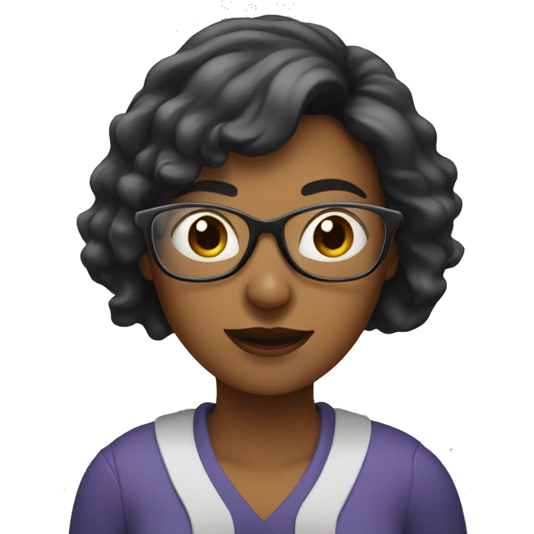 note with woman wearing glasses emoji