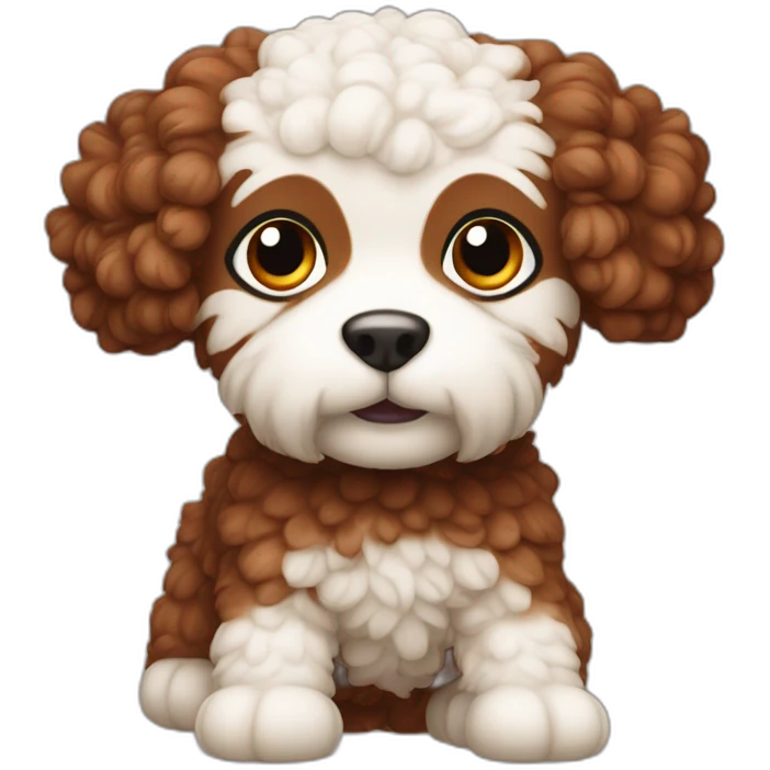 toy pudel with red brown color emoji