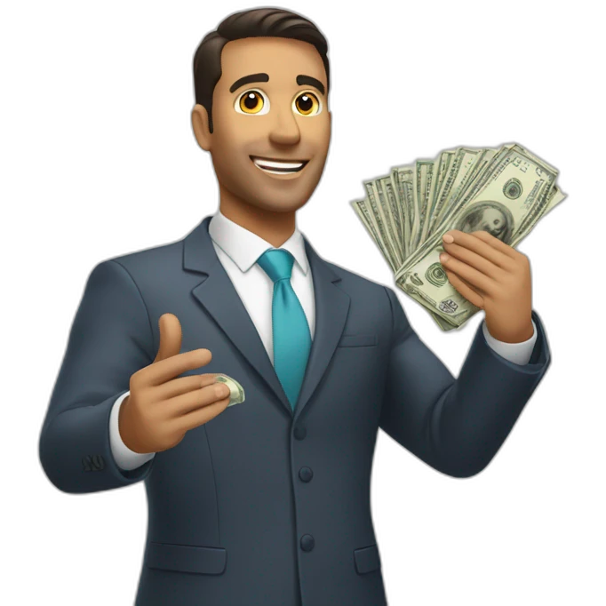realtor with money on his hand emoji