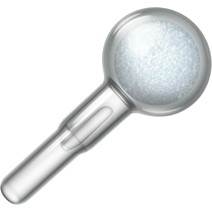Glass pipe stem with a bulb at the end with crystals on the inside of the bulb emoji