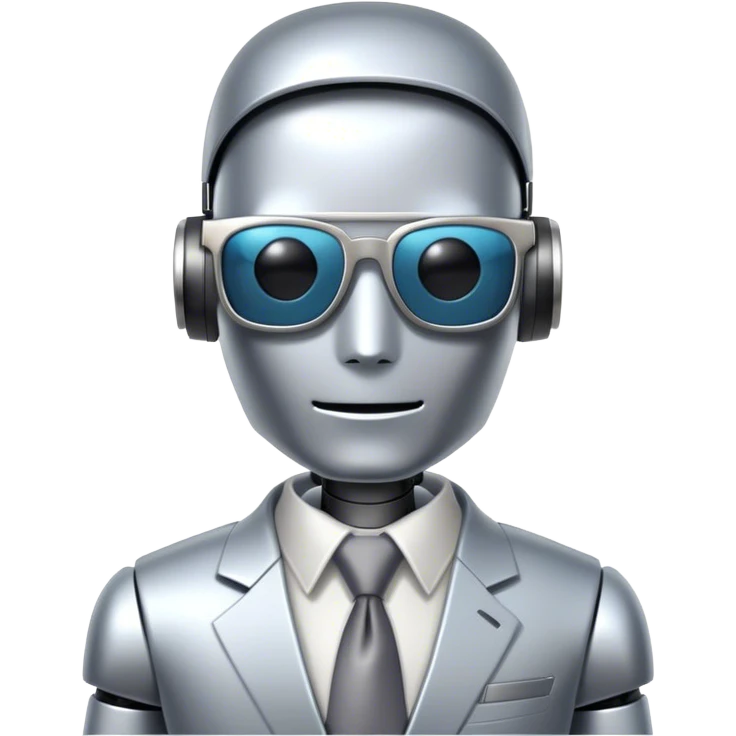 robot with sunglasses and tie emoji