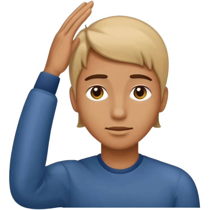 😝👋🏼Derrien la tête la main  emoji