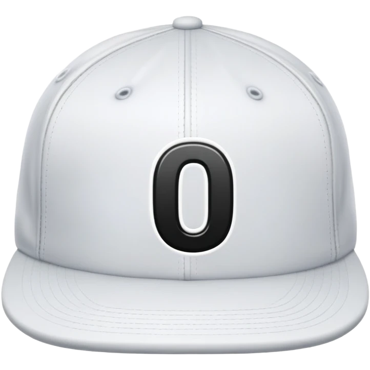 turned white cap with black number “0” on it emoji