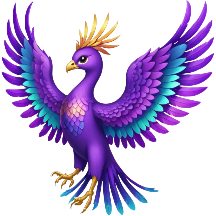 a purple pheonix with wings spread out emoji