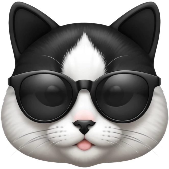 Black and white Cat with sunglasses emoji