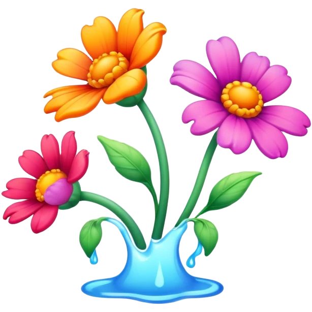 melting garden flowers  emoji