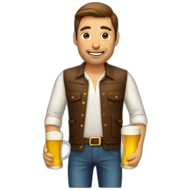 Hombre con cerveza emoji