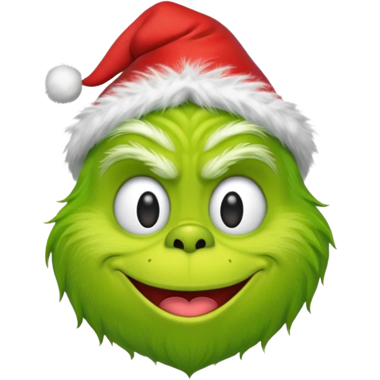 Un emoji de el Grinch diciendo ho ho ho sonriendo emoji
