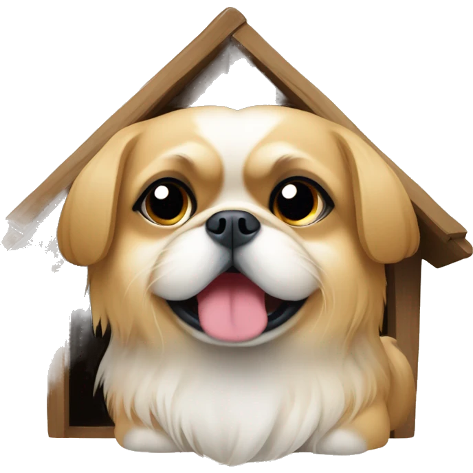 Pekinese inside a doghouse emoji