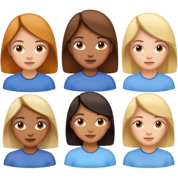 женских аватаров или эмодзи, иллюстрирующих различные аспекты повседневной жизни и ухода за собой emoji