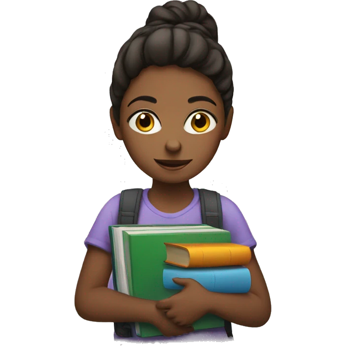 girl with books emoji