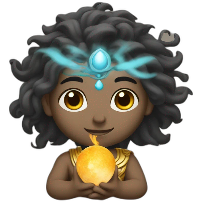Shiva hold a world emoji