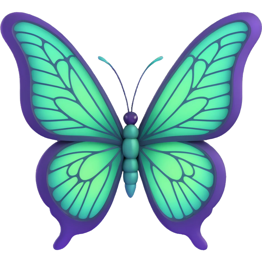 Add a glowing outline around the butterfly's wings, keeping the vibrant #c0ff53 green, glowing highlights, magical particles, dreamy aura, intricate vein patterns, subtle layered textures, delicate ornamental accents, and transparent background in a 3D cartoon, digital fantasy art style. emoji