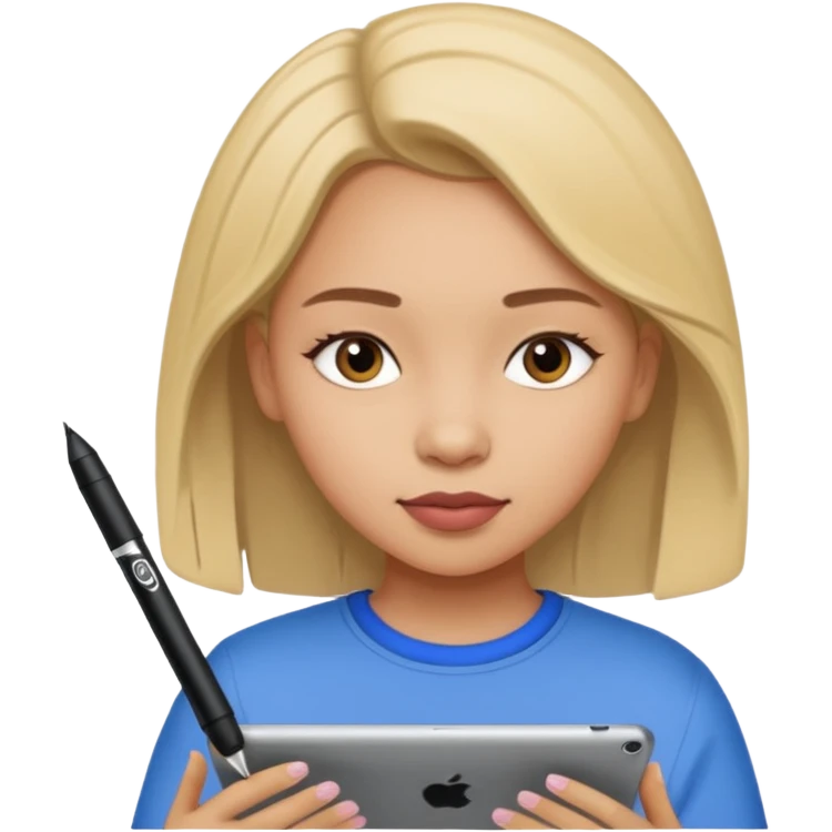 girl drawing on ipad emoji