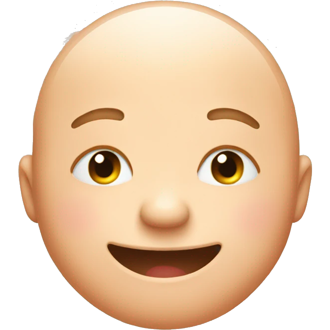 The emoji is a round, light peach face with closed eyes and a gentle, curved smile, expressing calm happiness. emoji