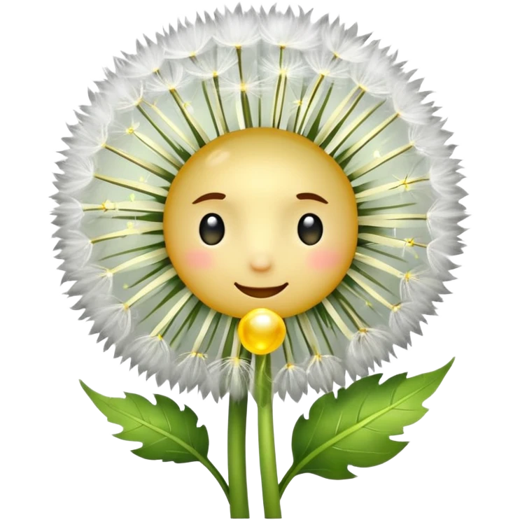 a dandelion with a halo and a orange background emoji
