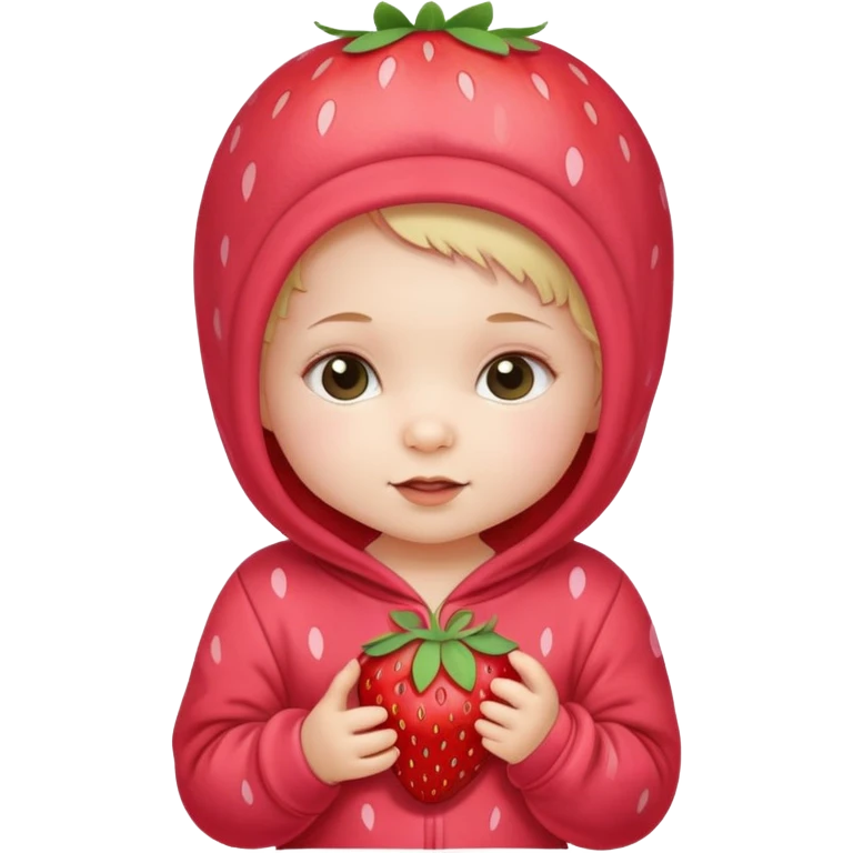 Baby girl with strawberry onesie  emoji