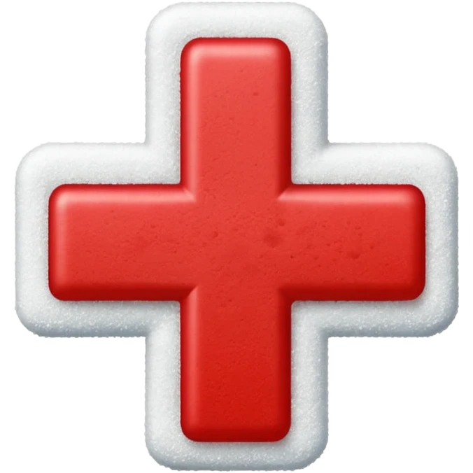 red cross icon on sugar powder emoji