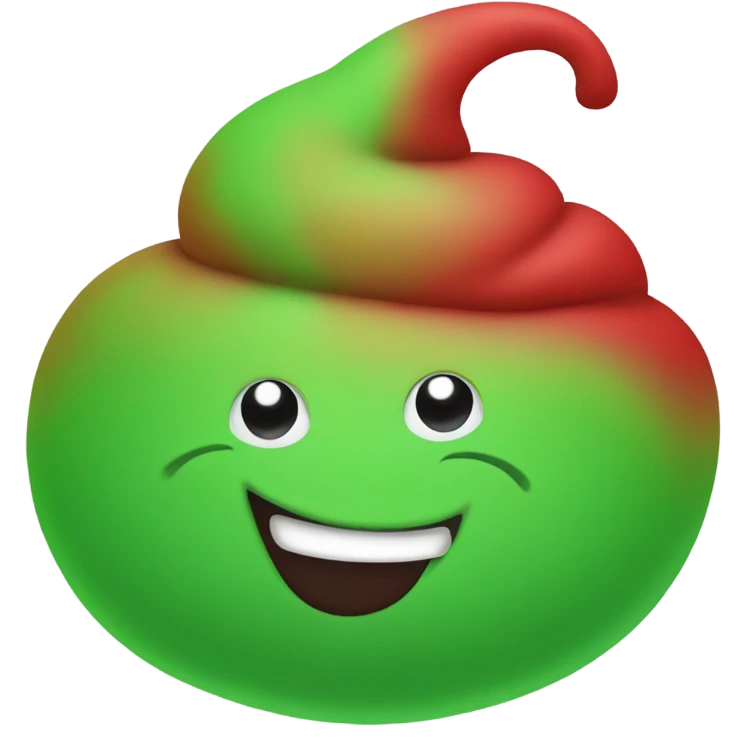 Red and green swirl poop emoji emoji