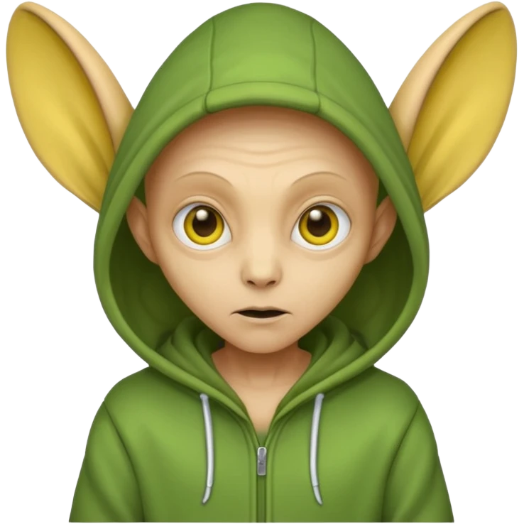 Aliens Dark yellow, hoodie, long big ears emoji