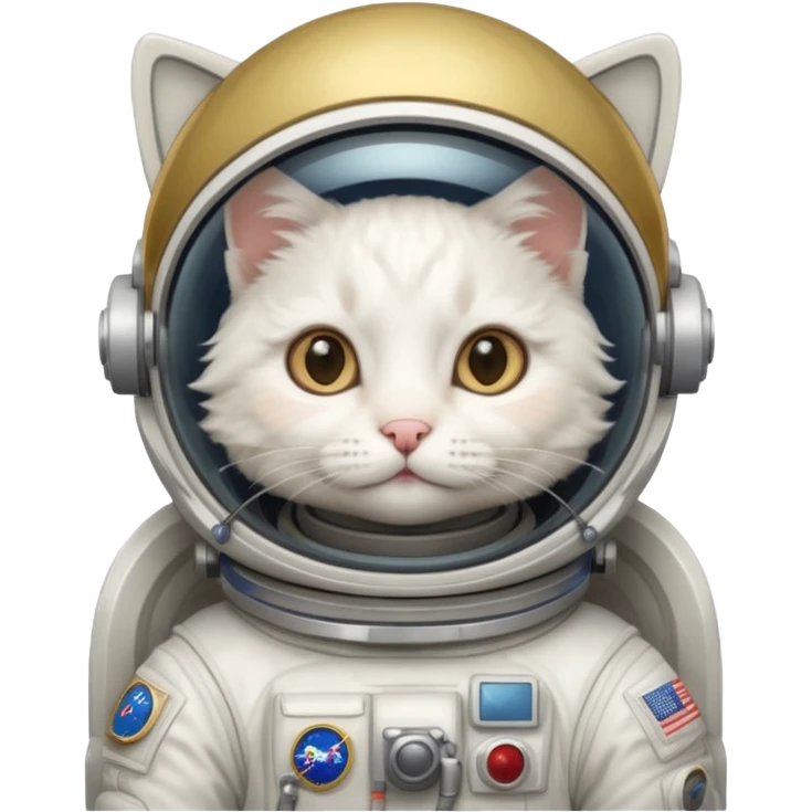 white cat Astronaut emoji