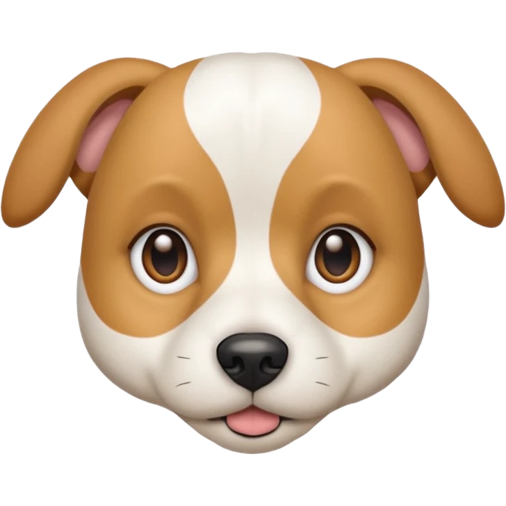 a white beagle x maltese x chi dog the size of a kelpie with light brown ears and a light brown patch on one eye emoji