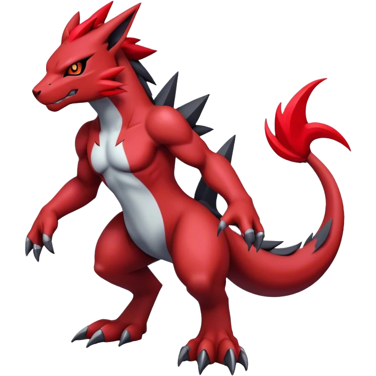 Edgy Cool Beautiful Guilmon-Zoroark full body emoji