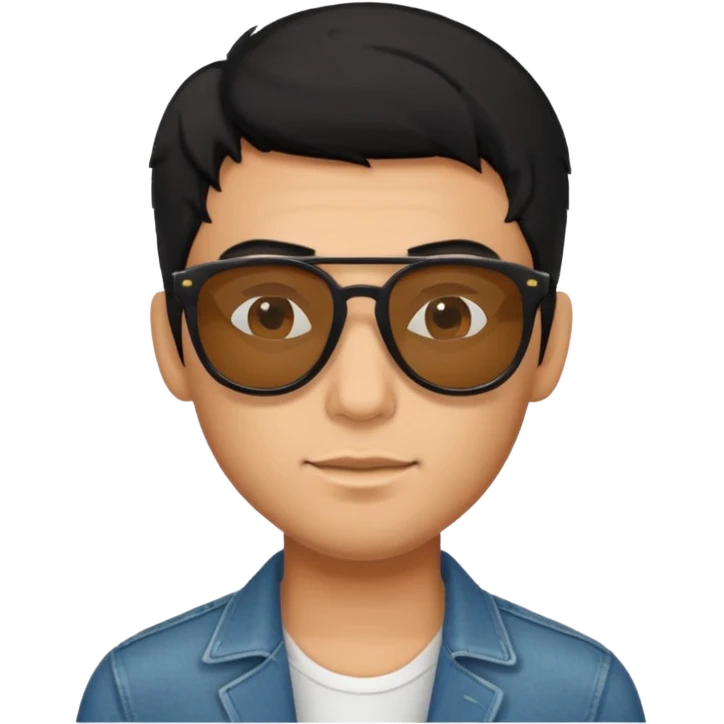 Black haired male with sunglasses emoji