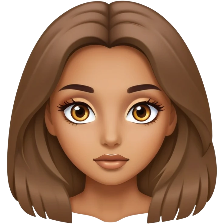 Beautiful girl, unique eyes, torso, makeup, long hair emoji