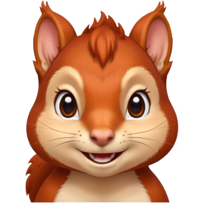 emoji Realistic sexy red Mama squirrel withe freckles. smiling eyes. For profil pic. emoji