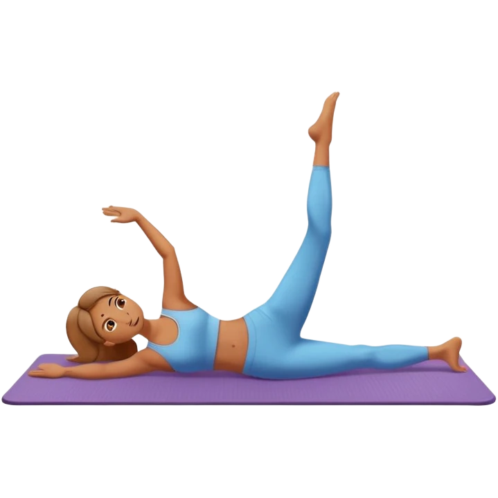 person doing pilates exercise on a mat emoji