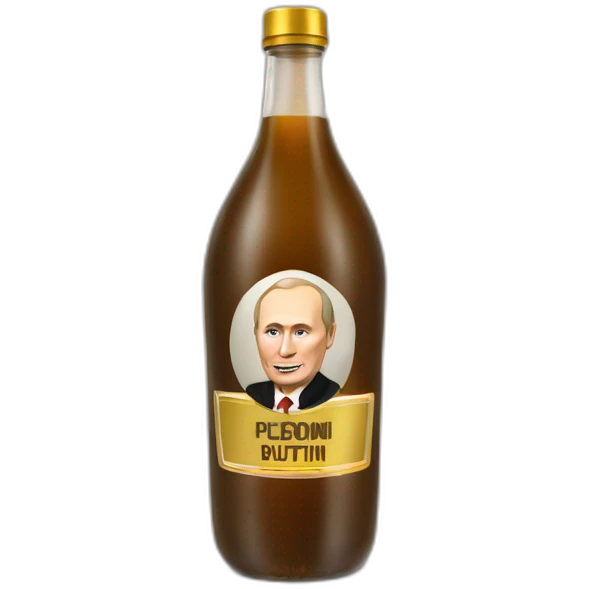 Vladimir Poutine avec une bouteille emoji