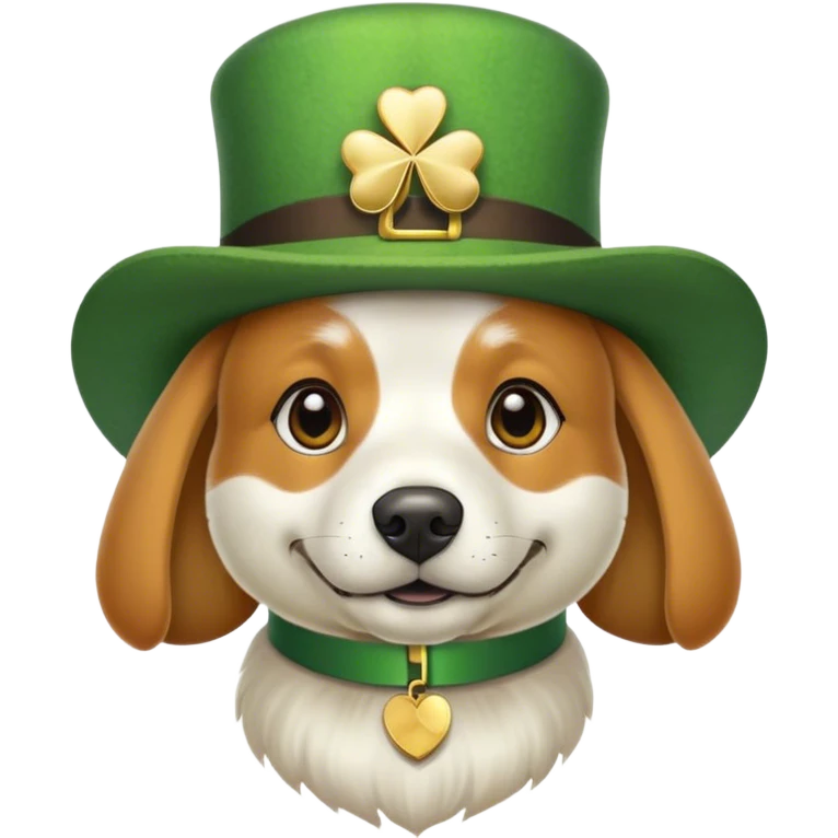 chien avec un chapeau de Saint Patrick emoji