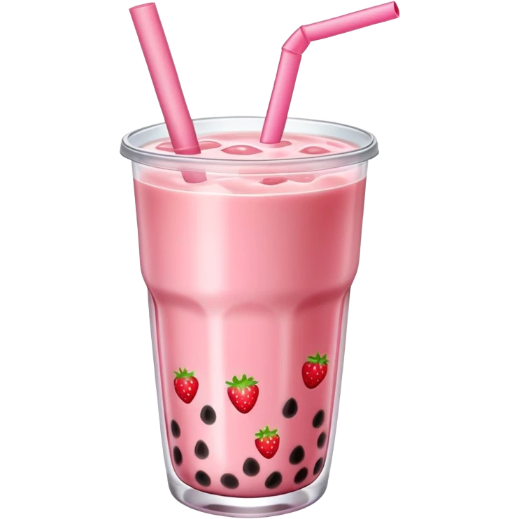 Strawberry boba tea emoji