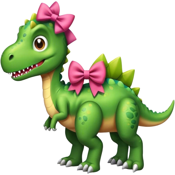 dinosaur with bow emoji