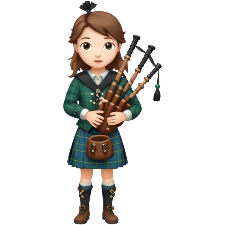 scotch girl playing bagpipe full body emoji