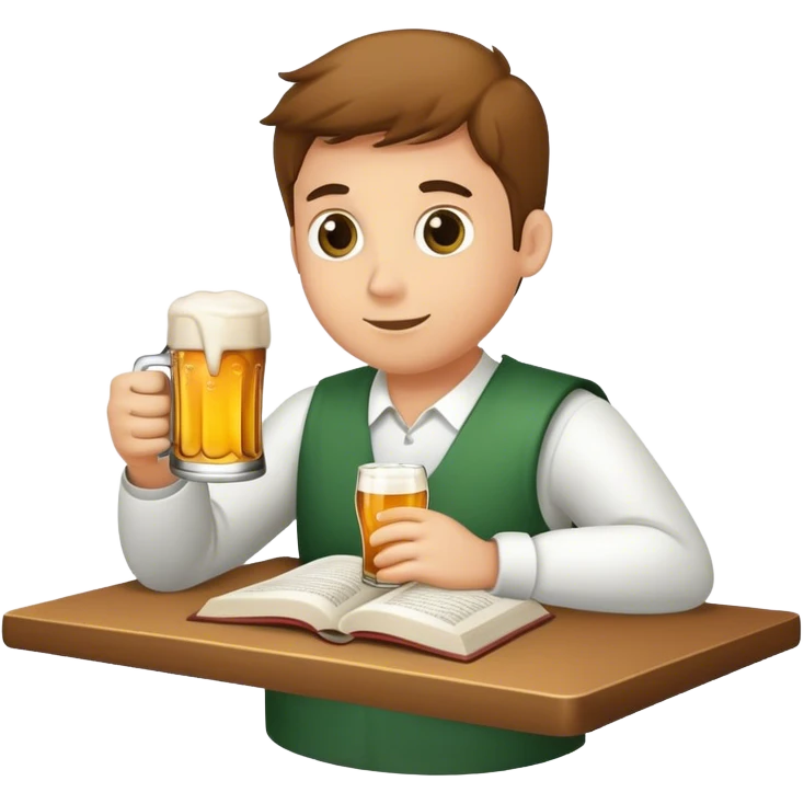 Studying with a beer emoji