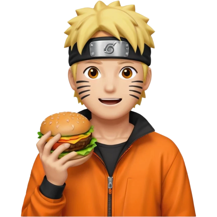 Naruto eating burger emoji