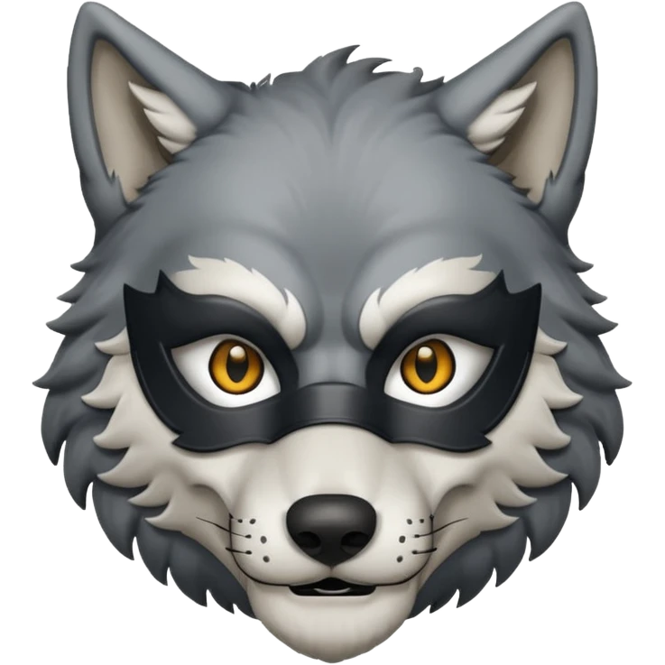 wolf wearing an anonymous mask emoji