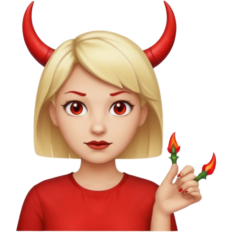 blonde short hair devil with shirt emoji