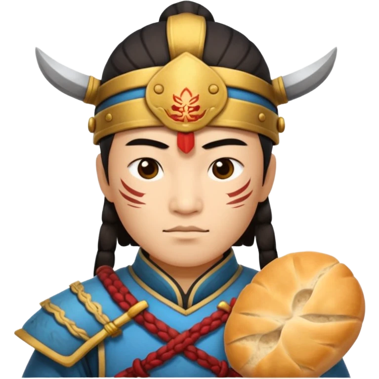 chinese ancient warrior with bread emoji